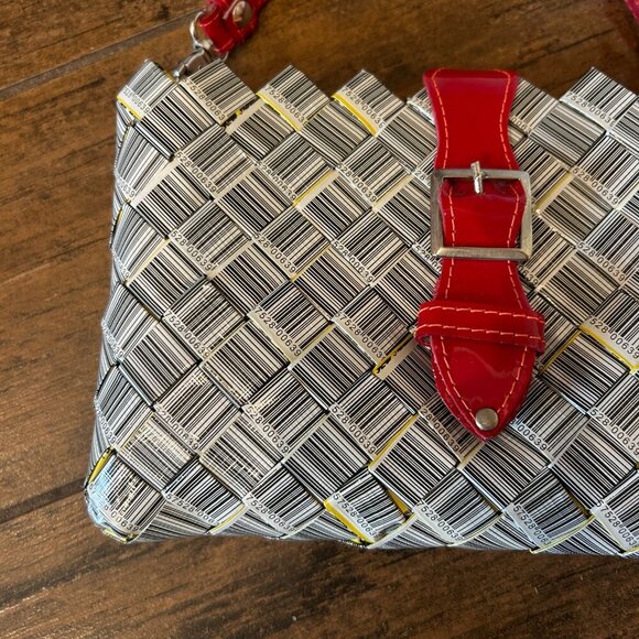 Nahui Ollin Barcode Crossbody with Red Accent Strap and Buckle NWOT - Picture 9 of 12